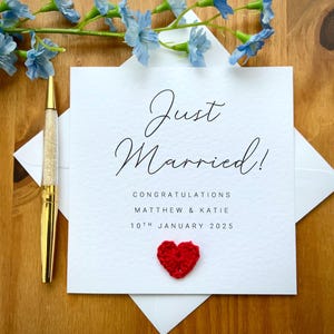 Carte de mariage de jeunes mariés, carte pour jeunes mariés, carte de jour de mariage, carte de mariage d'un invité, TLC048x