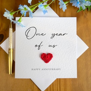 One year of us card, first anniversary card, personalised anniversary card, card for him, anniversary card for her, TLC0261