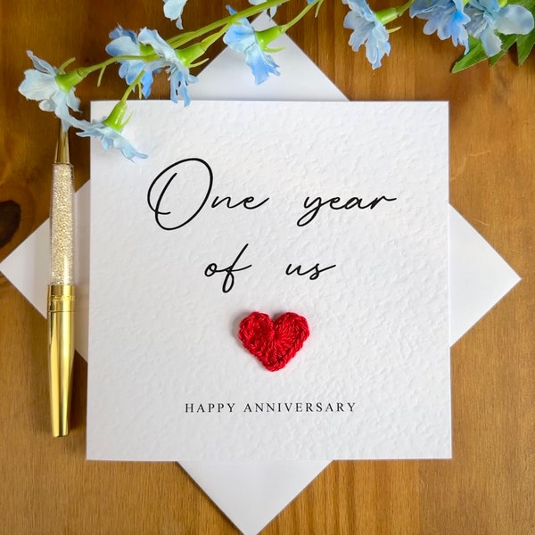 One year of us card, first anniversary card, personalised anniversary card, card for him, anniversary card for her, TLC0261