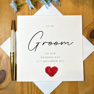 To my groom on our wedding day, wedding day card for groom, wedding card, card from bride, card from bride, TLC0172 zdjęcie 1