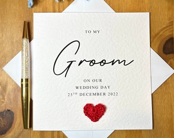 To my groom on our wedding day, wedding day card for groom, wedding card, card from bride, card from bride, TLC0172