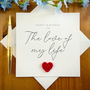 Carte d'anniversaire L'amour de ma vie, carte d'anniversaire pour lui, pour elle, carte d'anniversaire âme soeur, mon tout, mon amant, TLC0467i