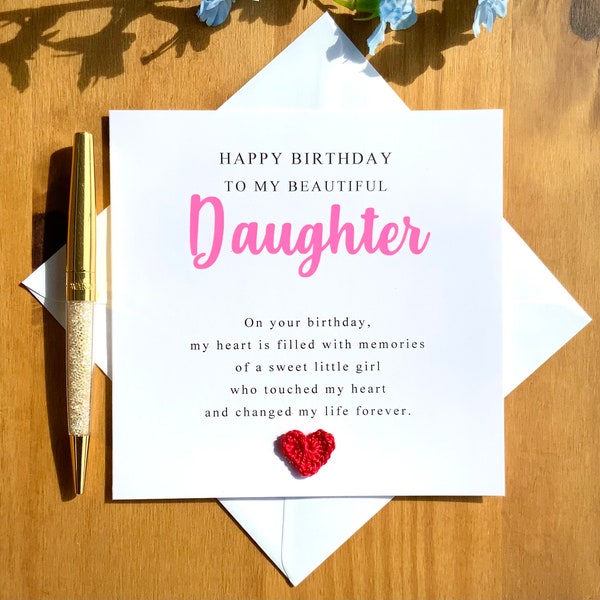 Daughter birthday card, sentimental words for daughter, daughter’s birthday, adult daughter birthday card, TLC0030