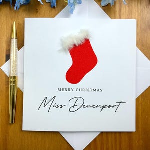 Lehrer Weihnachtskarte, personalisierte Weihnachtskarte, Schullehrer Weihnachtskarte, Weihnachtskarte für Schulklasse, TLC059x