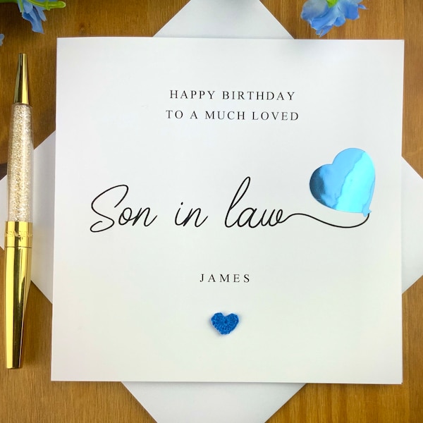 Son in law birthday card, balloon birthday card, amazing son-in-law, birthday card for son in law, foil balloon birthday. TLC0402