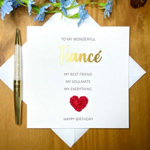 Carte d'anniversaire de fiancé en or, carte de futur mari, carte pour fiancé, futur mari, carte de futur mari, toutes les occasions TLC0083