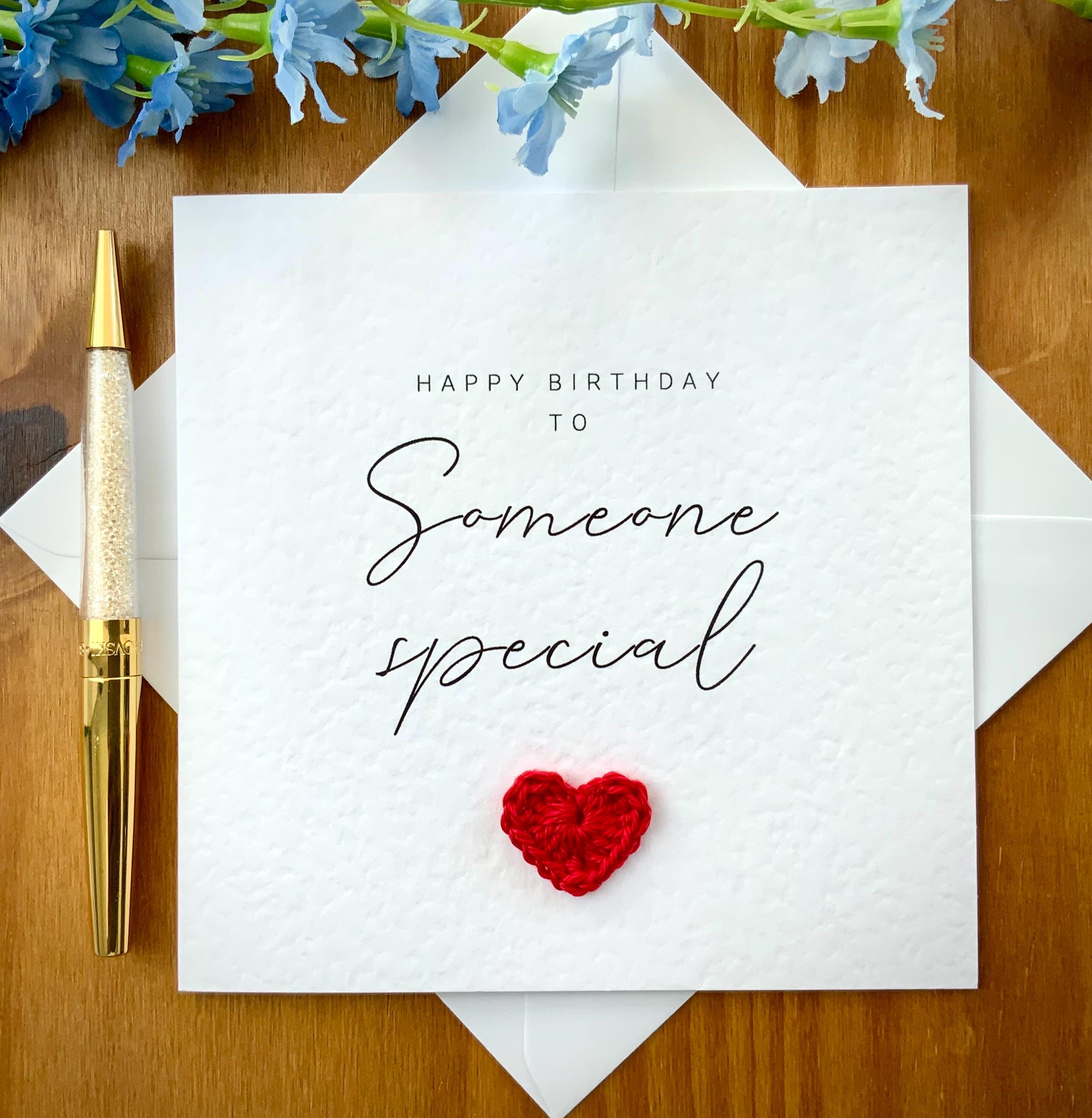 Someone Special Birthday Card: Cotton Heart, Elegant Design, TLC0490T