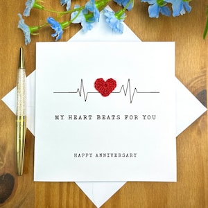 Il mio cuore batte per te, biglietto d'anniversario per lui, per lei, biglietto d'amore, frasi d'amore, TLC0304