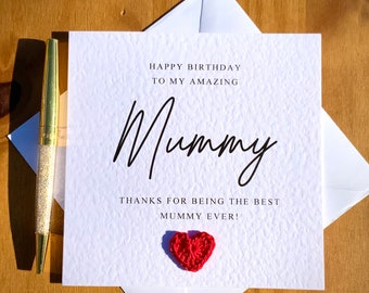 Carte d'anniversaire pour maman, meilleure maman de tous les temps, carte de luxe pour maman, carte texturée, TLC0063