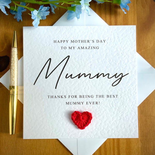 Mummy Mother’s Day card, best mummy ever, Mother’s Day card from kids, personalised Mother’s Day card, textured card, TLC0394 photo