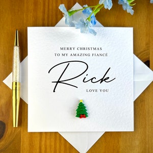 Cartão de Natal para noivo, cartão de Natal para noivo, cartão de Natal com textura luxuosa, cartão de Natal personalizado, TLC0302