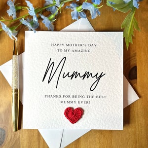 Tarjeta del Día de la Madre de la Mamá, la mejor mamá de todos los tiempos, tarjeta del Día de la Madre de los niños, tarjeta texturizada, TLC0063