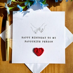 Carte d'anniversaire de la personne préférée, carte d'anniversaire pour lui, pour elle, carte d'anniversaire romantique, carte de mots doux, TLC0289