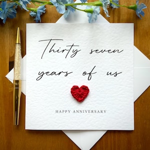 Tarjeta de treinta y siete años de nosotros, tarjeta de aniversario número 37, tarjeta de aniversario personalizada, tarjeta para él, tarjeta de aniversario para ella, TLC0461