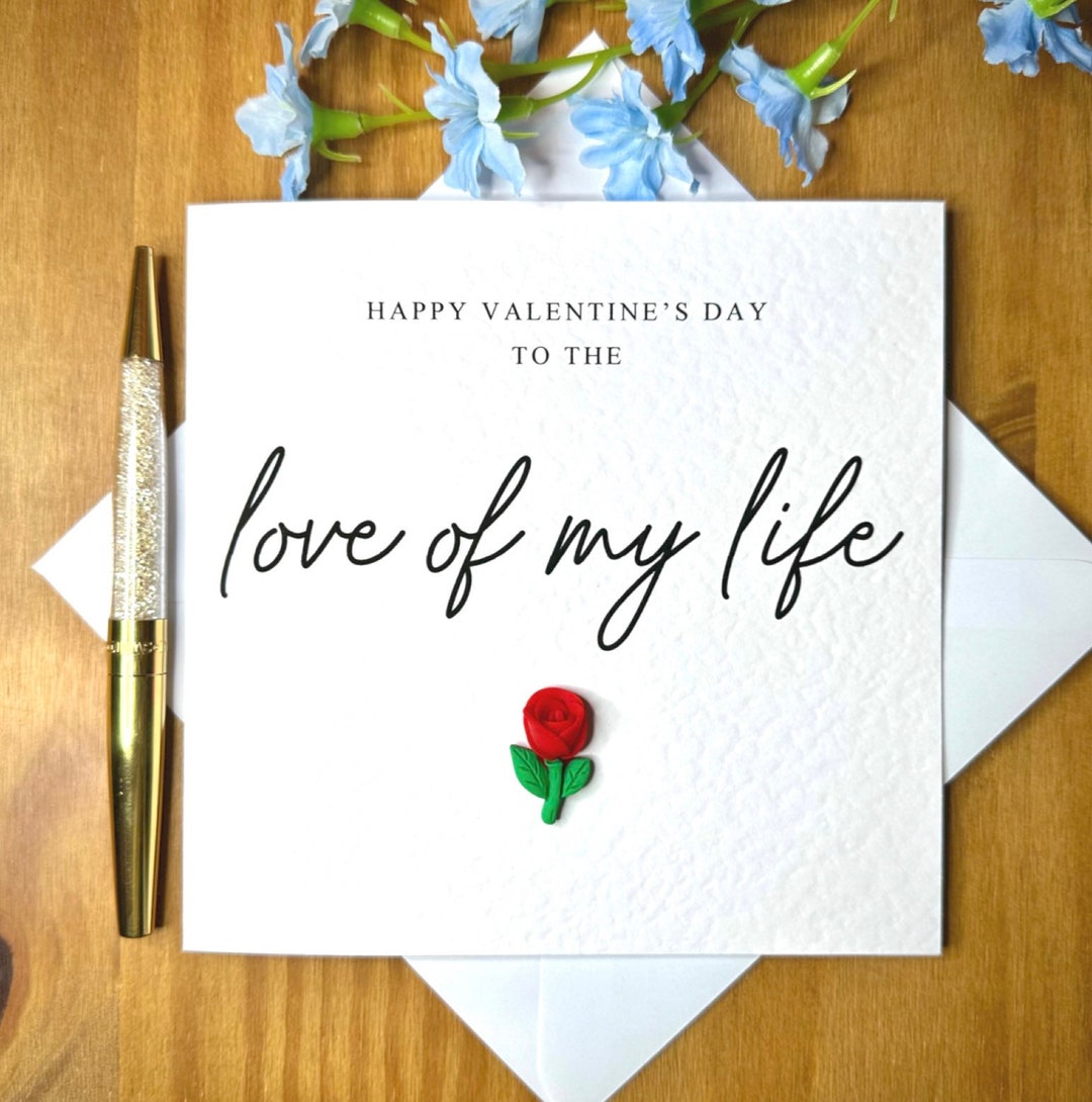 Love of My Life Valentine's Day Card: Textured Cardstock, TLC0161 - Etsy UK