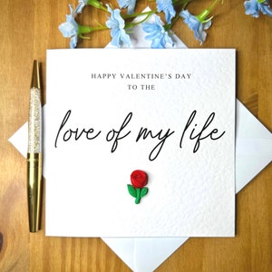 Amor de mi vida Tarjeta de San Valentín, tarjeta personalizada, tarjeta romántica de San Valentín con textura de lujo, tarjeta especial de San Valentín feliz TLC0161