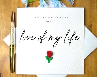 Tarjeta de San Valentín "El amor de mi vida": Cartulina texturizada, TLC0161