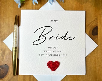 To my bride on our wedding day, wedding day card for bride, wedding card, card from groom, card from bride, TLC0172