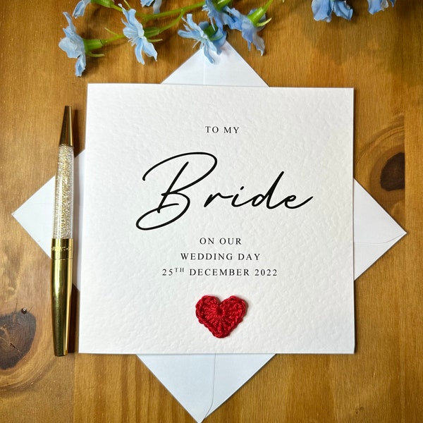 To my bride on our wedding day, wedding day card for bride, wedding card, card from groom, card from bride, TLC0172