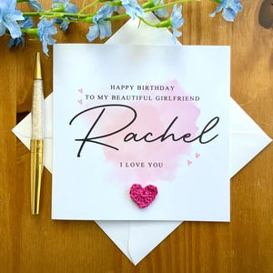 Carte d'anniversaire personnalisée pour petite amie, carte spéciale pour petite amie, carte d'anniversaire pour petite amie, anniversaire de petite amie, TLC0626
