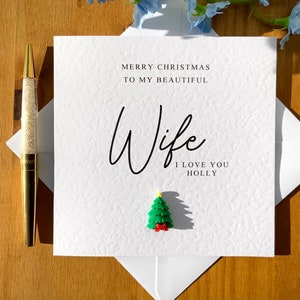 Weihnachtskarte für die Frau, Weihnachtskarte für Frau, Weihnachtskarte mit Strukturmuster, personalisierte Weihnachtskarte, Weihnachtskarte, TLC0096