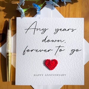 Tarjeta de aniversario de cualquier año, tarjeta de aniversario personalizada, tarjeta para él, tarjeta de aniversario para ella, tarjeta de aniversario de esposo, tarjeta de aniversario de esposa