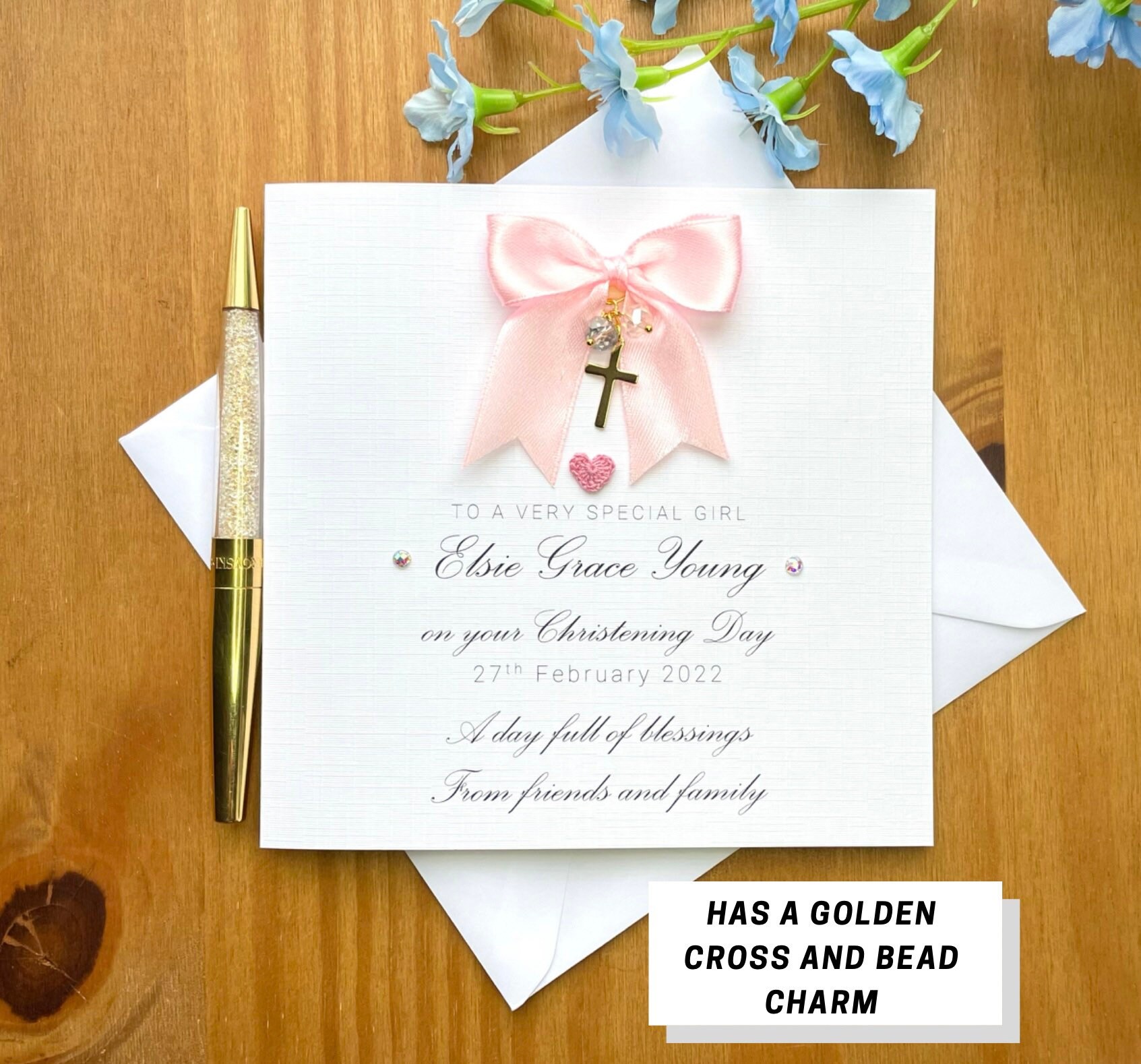 Luxury Christening Card for Girls Personalised Christening Etsy UK