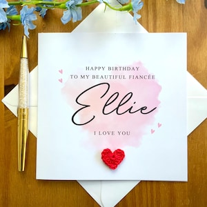 Carte d'anniversaire personnalisée FIANCÉE, carte spéciale pour fiancée, carte d'anniversaire fiancée, anniversaire de fiancée, TLC0626