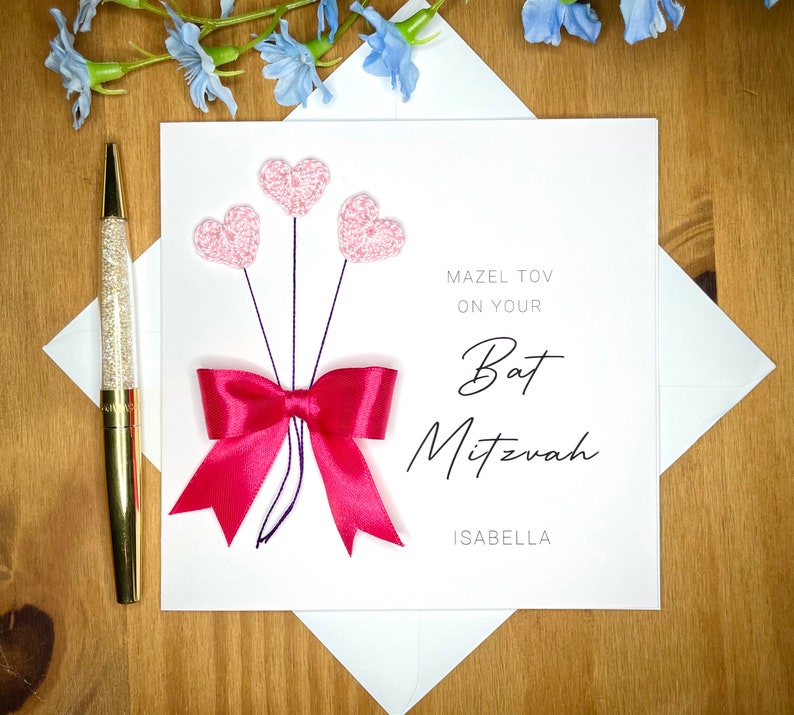 Bat mitzvah card, personalised bat mitzvah card for girls, mozel tov on your bat mitzvah card, TLC0057 image 9