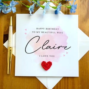 パーソナライズされた妻の誕生日カード、妻のための特別なカード、妻の誕生日カード、妻の誕生日、TLC0626