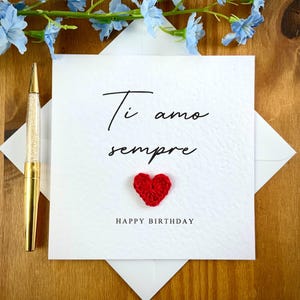 Carte d'anniversaire Ti amo, je t'aime toujours, carte to amo semper, carte d'anniversaire pour elle, italienne, je t'aime, TLC047x