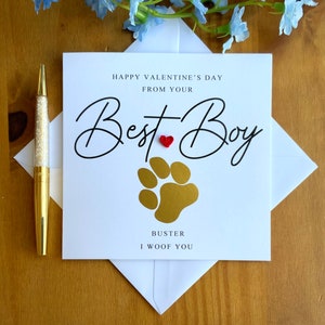Biglietto di San Valentino dal cane, migliore ragazzo, migliore ragazza, biglietto di San Valentino per animali domestici, papà cane, biglietto mamma cane, biglietto zampa, ti abbaio, TLC0003