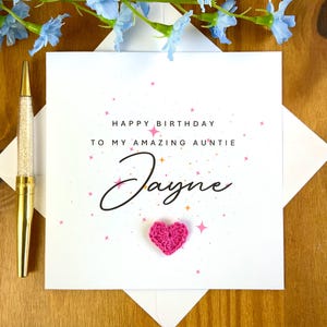 Carte d'anniversaire tante, carte personnalisée tante, carte d'anniversaire texturée, carte pour l'anniversaire tante, meilleure carte d'anniversaire tante, TLC0537