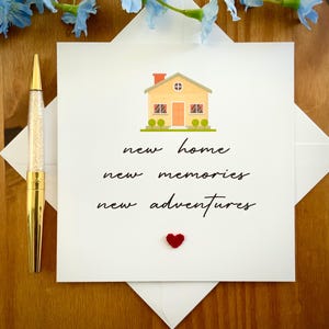 Nouvelle carte pour la maison, félicitations pour votre nouvelle maison, nouvelle maison, nouveaux souvenirs, nouvelles aventures, première carte pour la maison, TLC0474