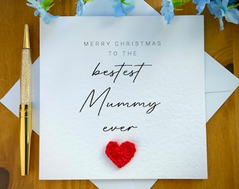 Mummy christmas card, merry Christmas to the bestest mummy ever Christmas card, Xmas card for mum,  merry Christmas mummy card, TLC0352