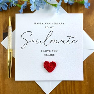 Mein Seelenpartner ANNIVERSARY Karte, Karte für Seelenverwandte, Karte für Geliebte, Jahrestagskarte für Ehemann, Ehefraukarte, Karte für Verlobte, personalisierte Karte, TLC05x