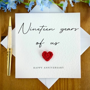 19 años de nosotros, tarjeta del 19.º aniversario, tarjeta del 19.º aniversario de bodas, tarjeta para él, tarjeta de aniversario para ella, TLC0441