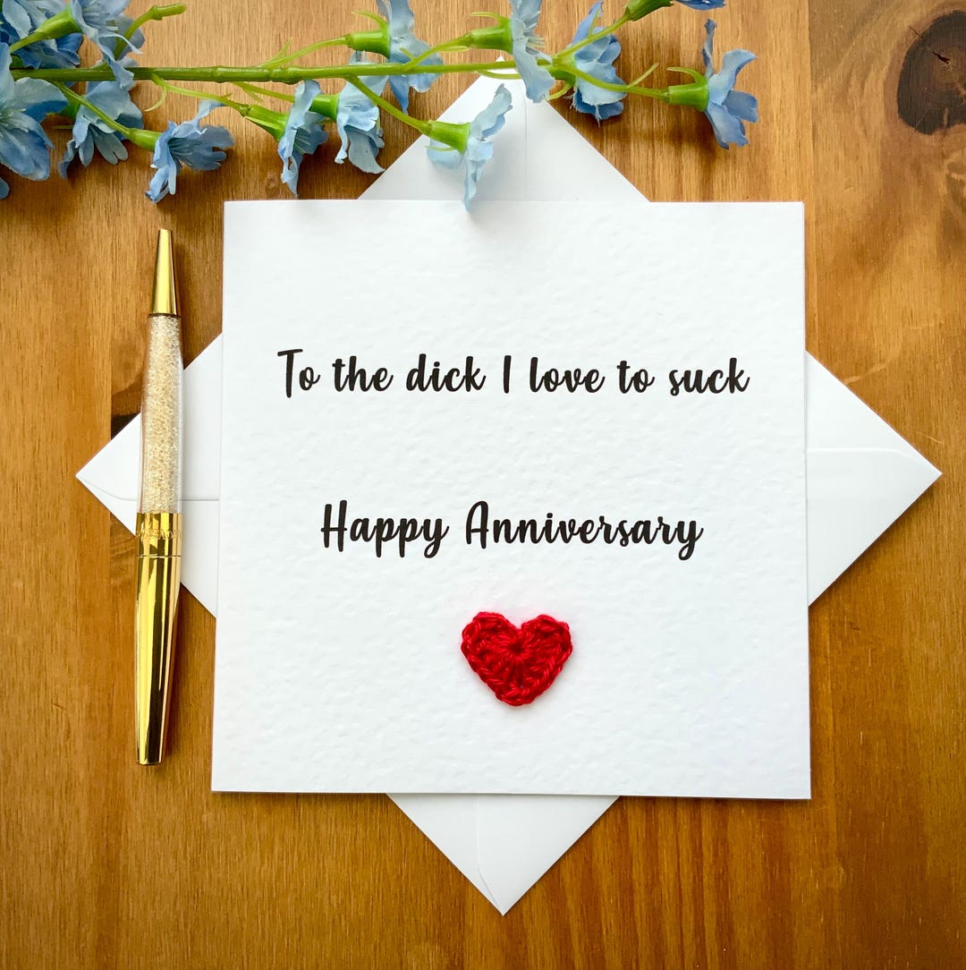 Rude ANNIVERSARY Card for Him: Crochet Heart, TLC0010 - Etsy