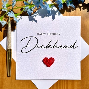 Feliz aniversário idiota, cartão de brincadeira para namorado, namorada, noivo, cartões de palavrões, cartão engraçado, cartão rude, TLC0249