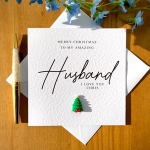 Cartão de Natal para marido, cartão de Natal para marido, cartão de Natal texturizado de luxo, cartão de Natal personalizado, TLC0097