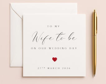 To My Wife To Be Wedding Card, Handmade Crochet Heart, Hammered Cardstock, TLC0764 wife
