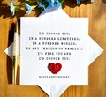 Romantic Anniversary Card: Cotton Heart, Words of Love, TLC0287