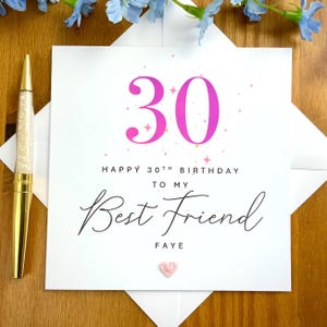 30th birthday card for best friend, bestie birthday card, happy 30th birthday, personalised 30th birthday card, TLC05xx