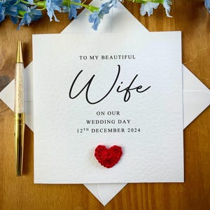 An meine Frau am Hochzeitstag, Hochzeitstag für Frau, Hochzeitskarte, Karte von Ehemann zu sein, Frau zu sein am Hochzeitstag, TLC0491