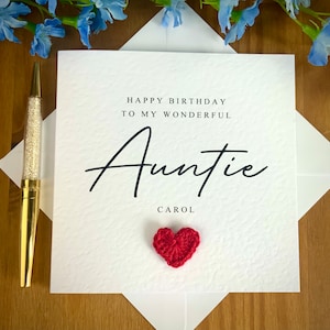 Verjaardagskaart tante, gepersonaliseerde tantekaart, verjaardagskaart met textuur, kaart voor verjaardag tante, beste tante, TLC0216