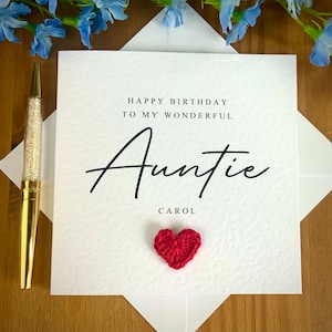 Auntie birthday card, personalised auntie card, textured birthday card, card for auntie birthday, best auntie, TLC0216