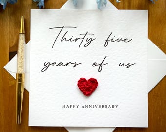 Carte nous trente-cinq ans, carte du 35e anniversaire, carte d'anniversaire personnalisée, carte pour lui, carte d'anniversaire pour elle, TLC0459