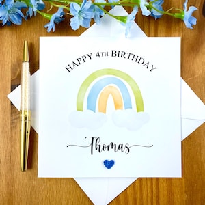 Cartão de aniversário arco-íris, cartão arco-íris para ele, cartão de aniversário para filho, cartão de aniversário personalizado para meninos, aniversário para meninos, cartão de crochê, TLC05xx