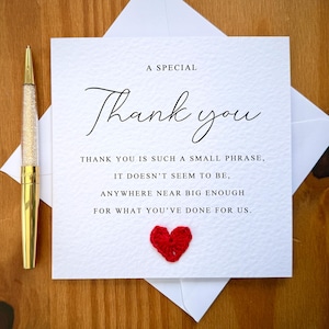 From us, A Special Thank You Card: Heartfelt Thanks, Linen Card, thank you greeting card, personalised card, TLC0550 US