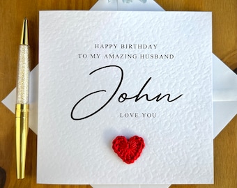 Named husband birthday card, personalised card for husband, husband card, husband birthday, card for hubby TLC0303